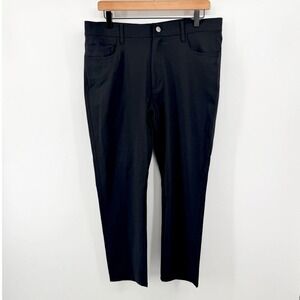 Unbound Merino 5-Pocket Pants Mens 34x25 Black Merino Wool Travel Hemmed